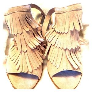 Ladies Very Volatile Suede Fringe Sandals